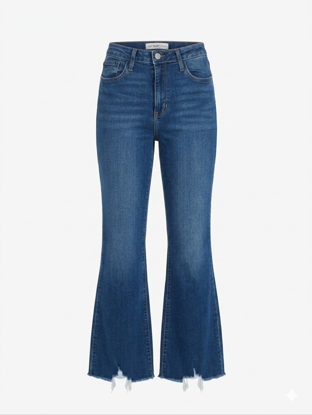 Just Black Women's Medium High Waist Blue Flare Jeans Raw Hem Women's Size 27